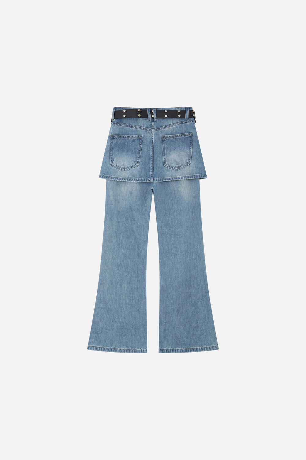 An image of a   12393 Skirt Overlay Straight Jeans by  Mirra Masa