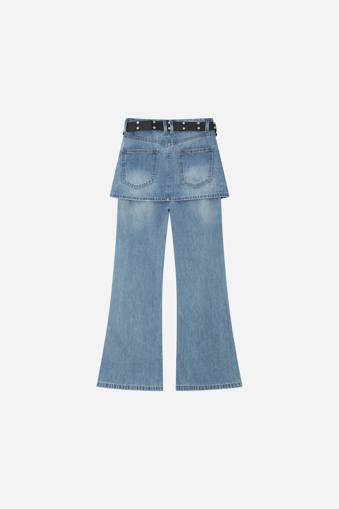 An image of a   12393 Skirt Overlay Straight Jeans by  Mirra Masa