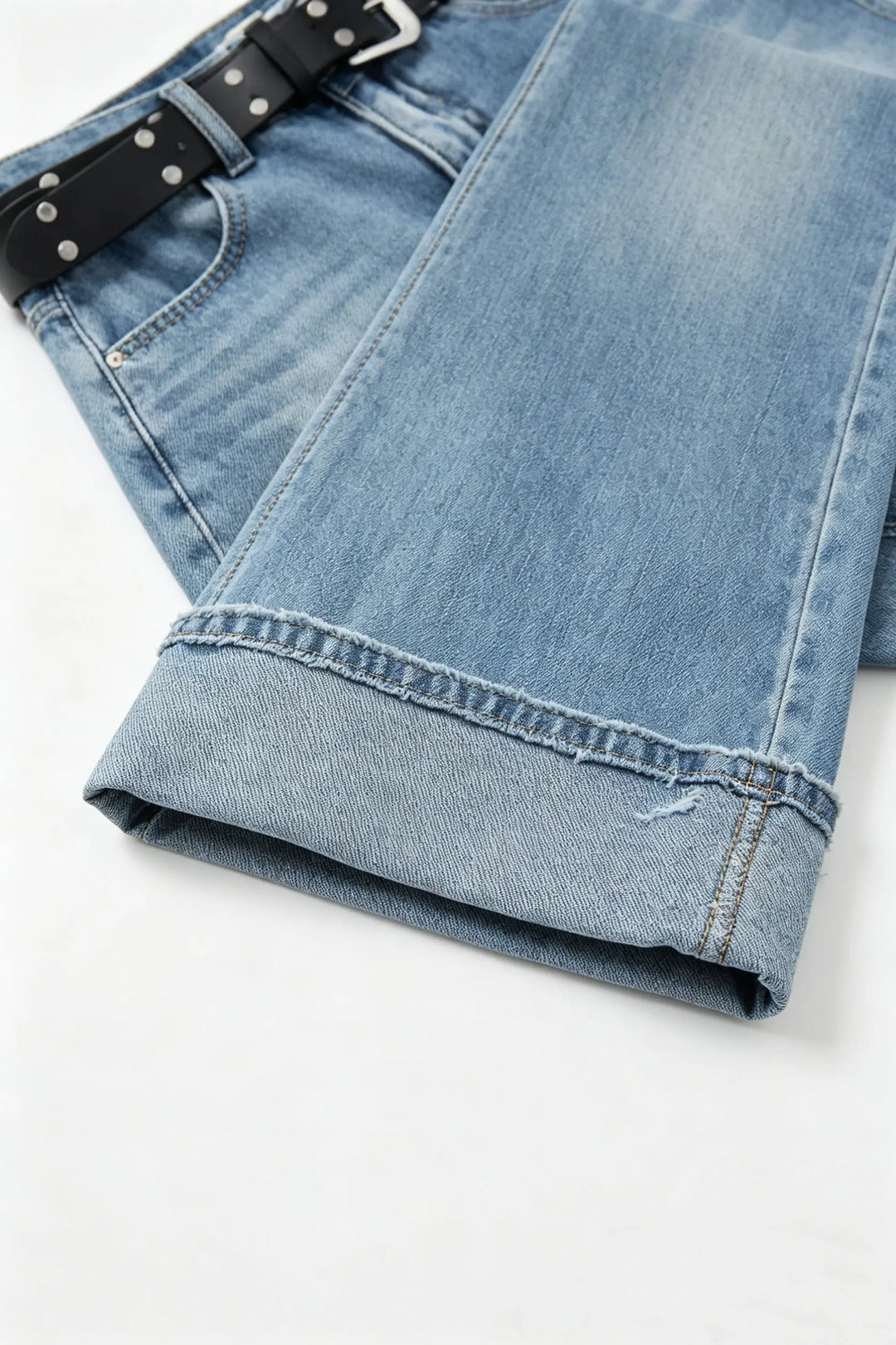 An image of a   12393 Skirt Overlay Straight Jeans by  Mirra Masa