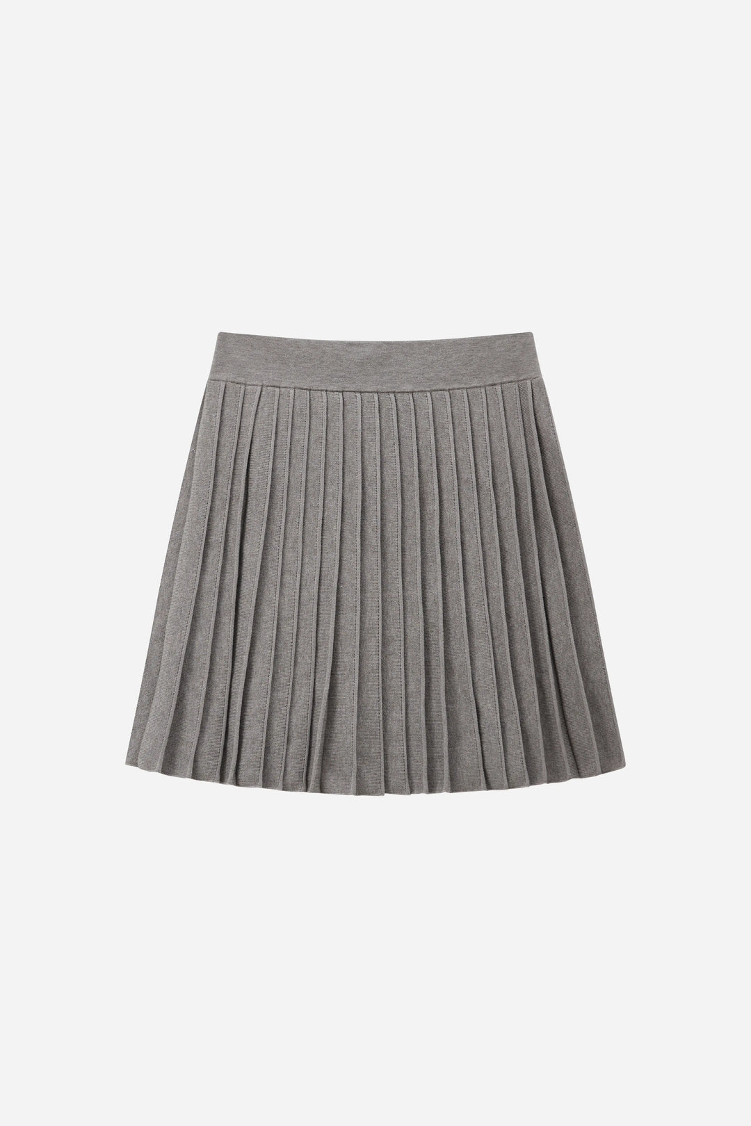An image of a   12497 Solid Wool Blend Pleated Skirt by  Mirra Masa