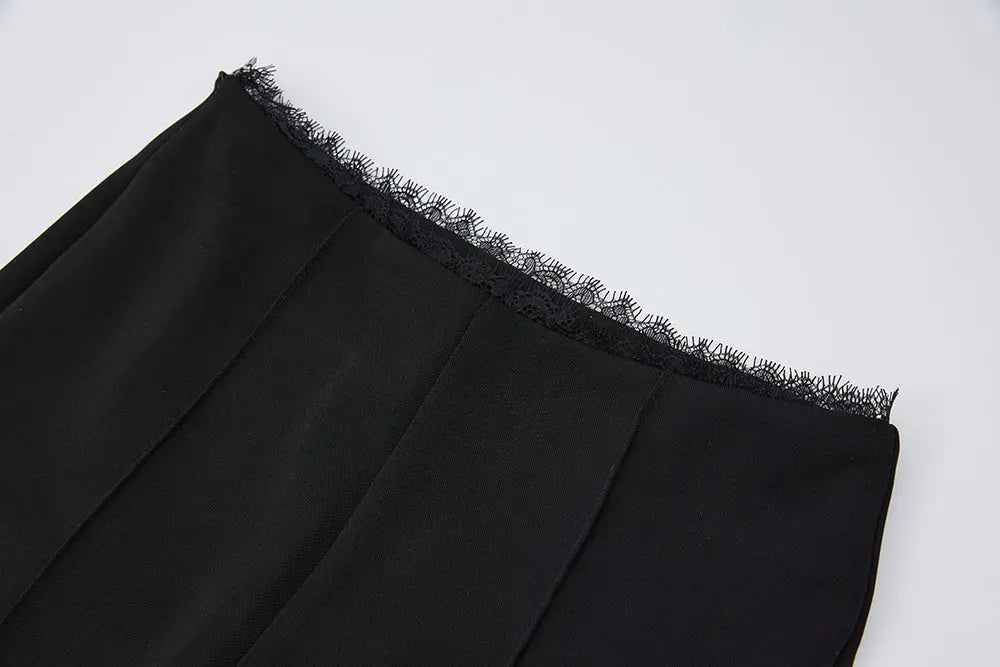 An image of a   12561 Center Seam Flare Pants by  Mirra Masa