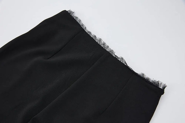 An image of a   12561 Center Seam Flare Pants by  Mirra Masa