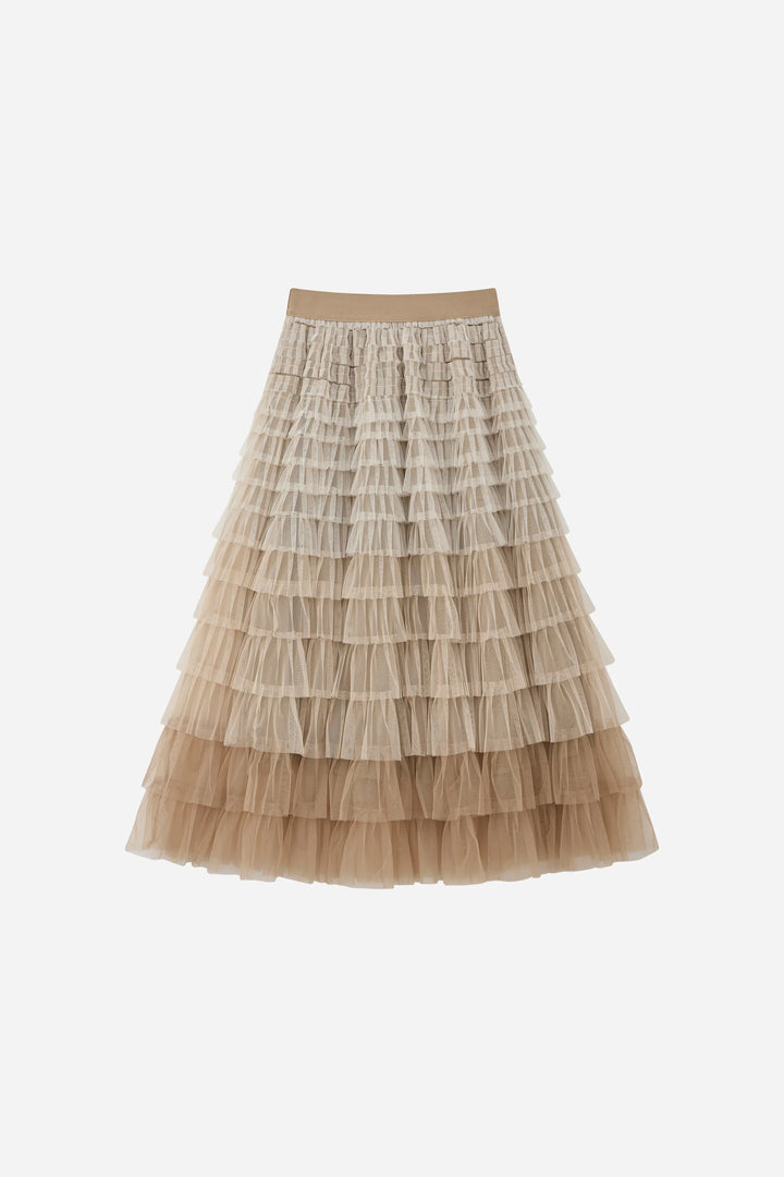 An image of a   12611 Tiered Tulle Maxi Skirt by  Mirra Masa