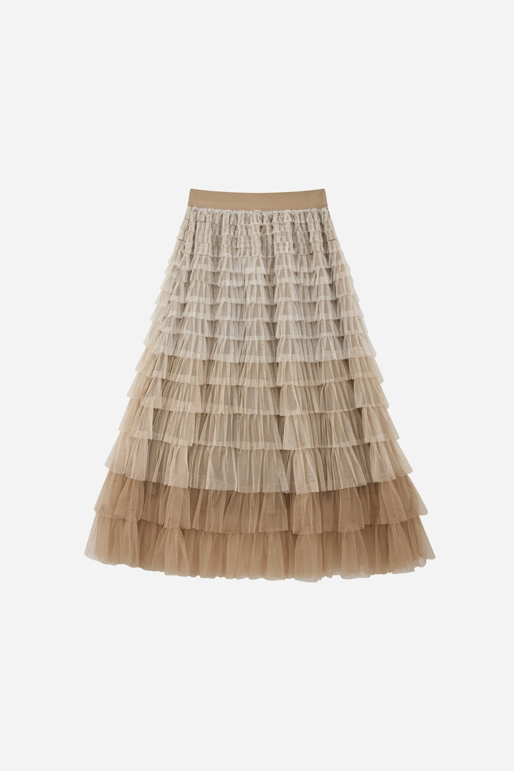 An image of a   12611 Tiered Tulle Maxi Skirt by  Mirra Masa