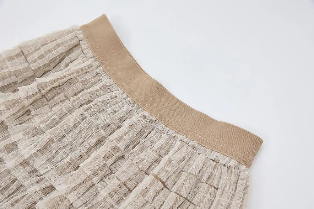 An image of a   12611 Tiered Tulle Maxi Skirt by  Mirra Masa