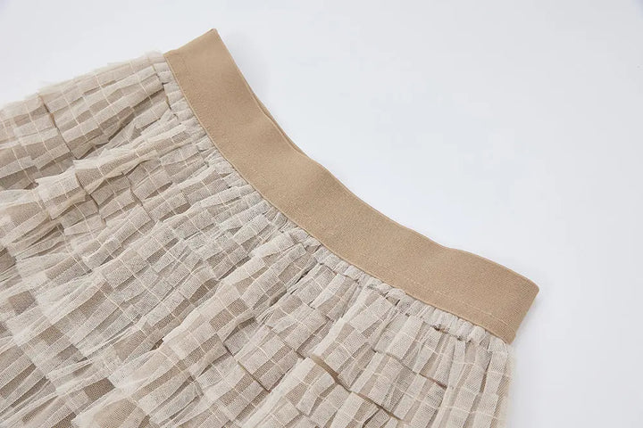 An image of a   12611 Tiered Tulle Maxi Skirt by  Mirra Masa