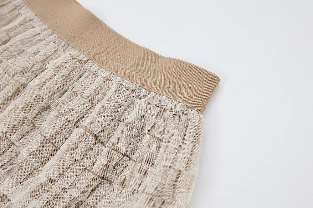 An image of a   12611 Tiered Tulle Maxi Skirt by  Mirra Masa