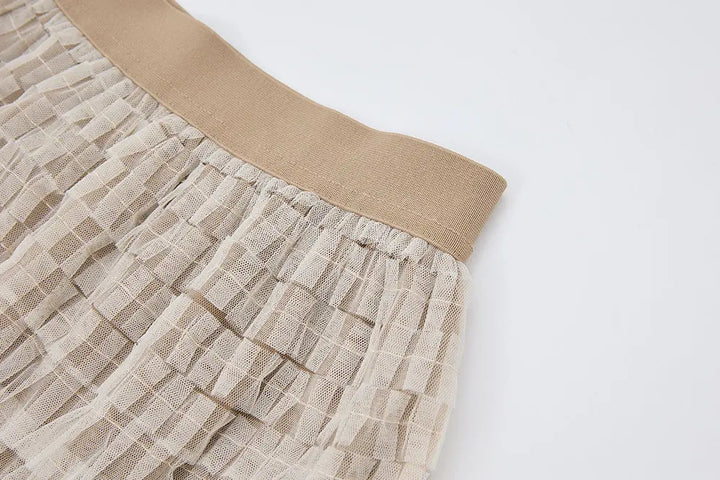 An image of a   12611 Tiered Tulle Maxi Skirt by  Mirra Masa