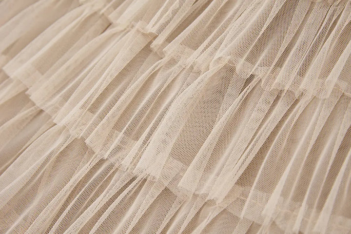 An image of a   12611 Tiered Tulle Maxi Skirt by  Mirra Masa