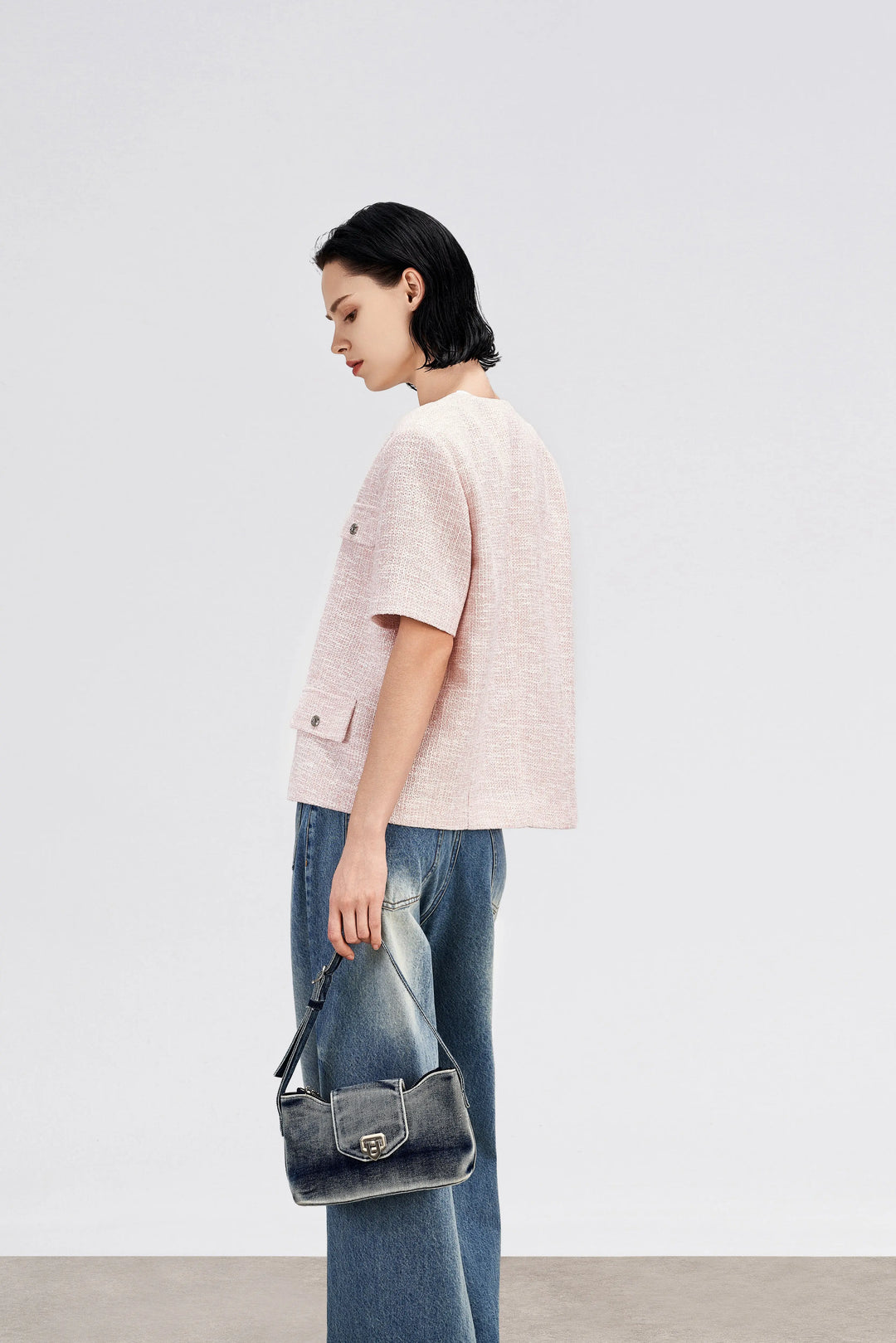An image of a   12887 Wide Leg Patch Pocket Jeans by  Mirra Masa