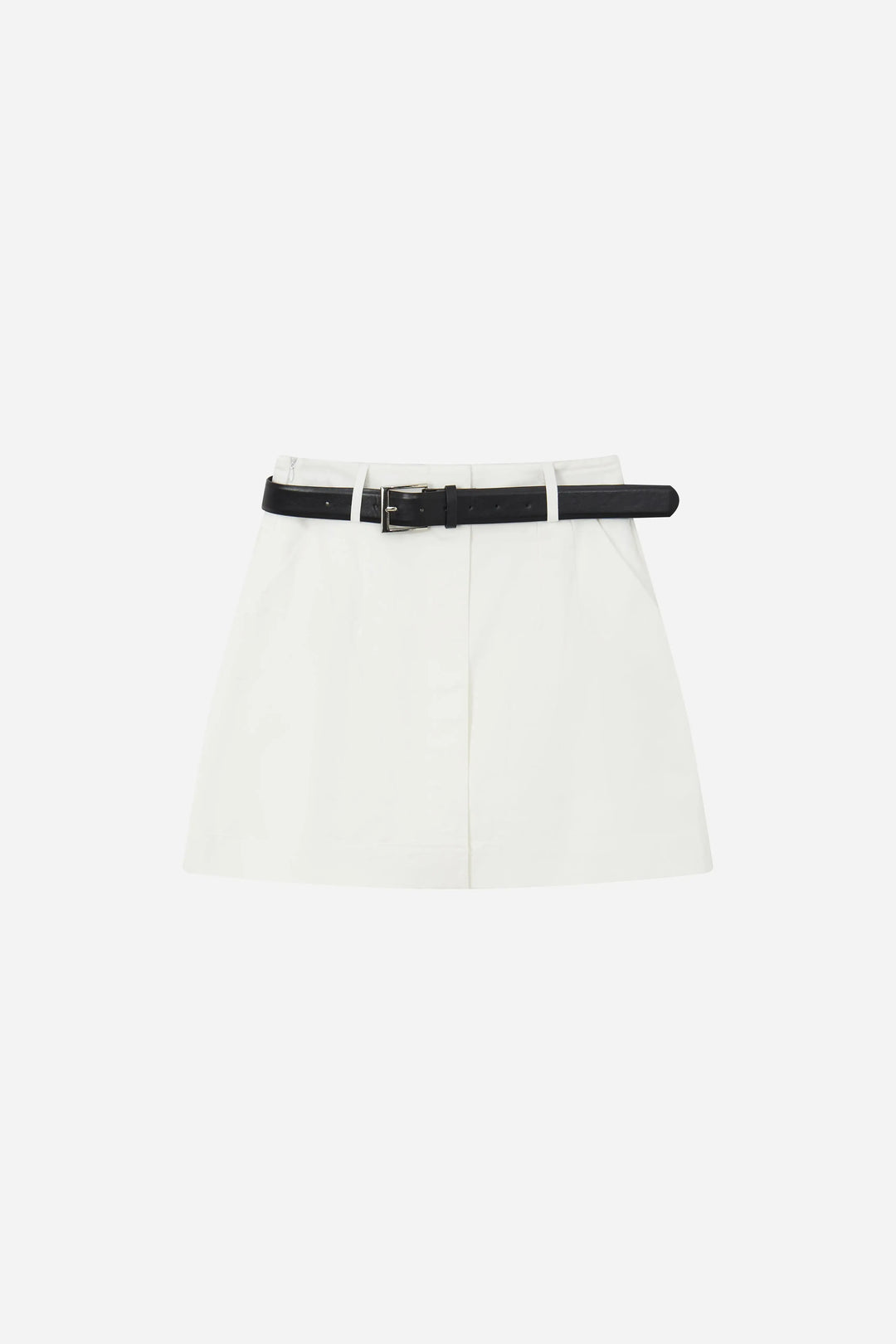 An image of a   12919 Belted A-Line Mini Skirt by  Mirra Masa