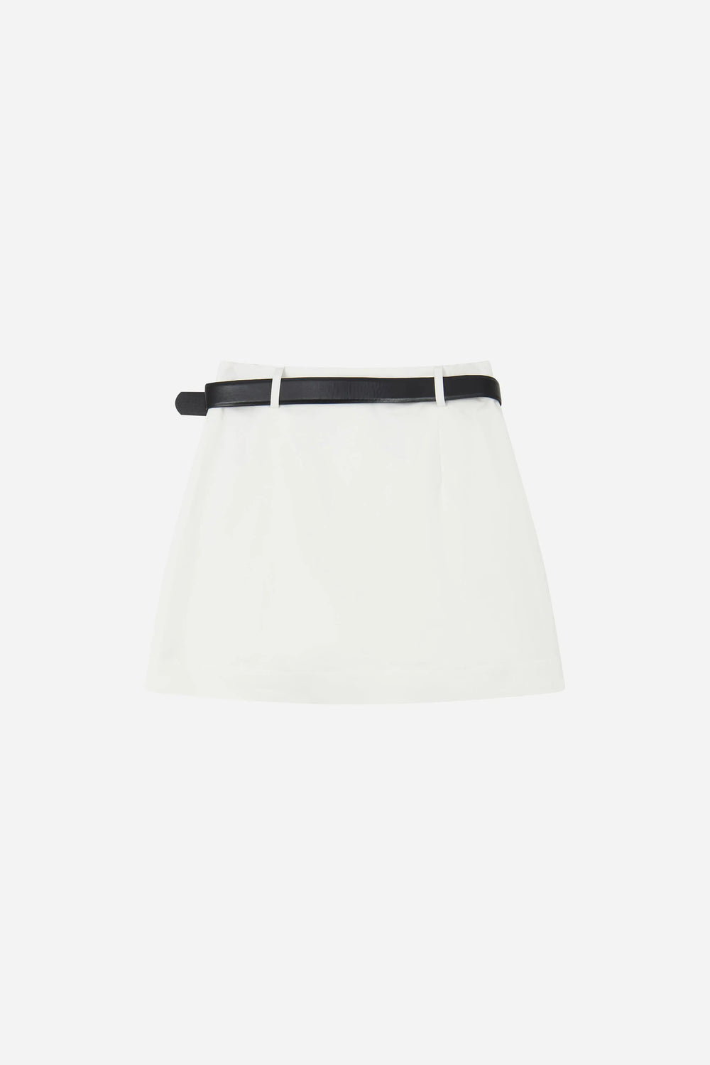 An image of a   12919 Belted A-Line Mini Skirt by  Mirra Masa