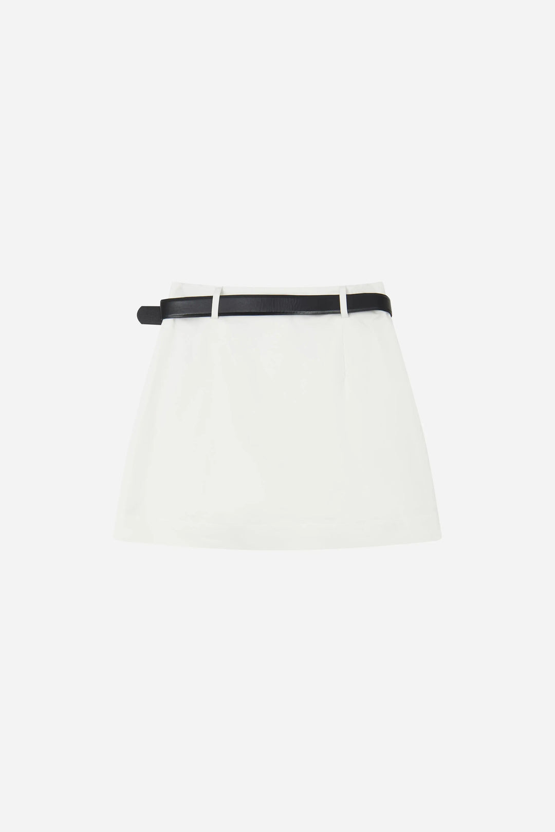 An image of a   12919 Belted A-Line Mini Skirt by  Mirra Masa