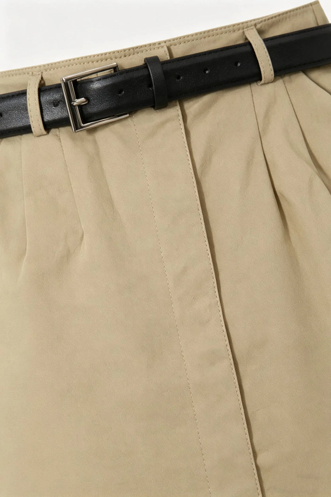 An image of a   12919 Belted A-Line Mini Skirt by  Mirra Masa