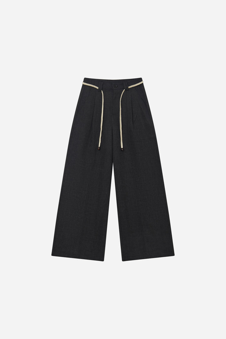 An image of a   12990 Woven Accent Wide Leg Pant by  Mirra Masa