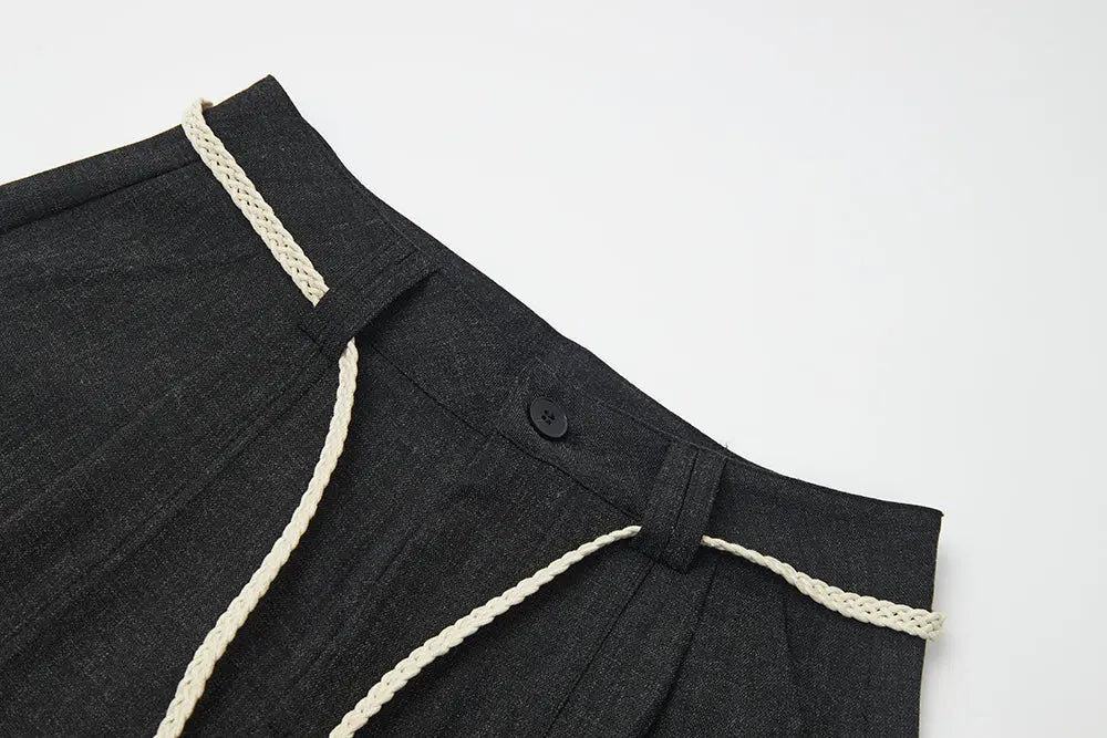 An image of a   12990 Woven Accent Wide Leg Pant by  Mirra Masa