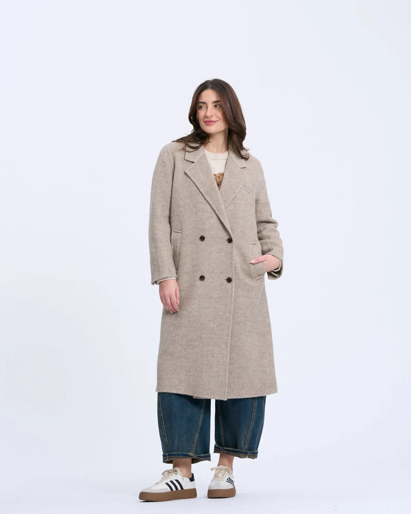 An image of a   1334D Long Wool Coat by  Mirra Masa