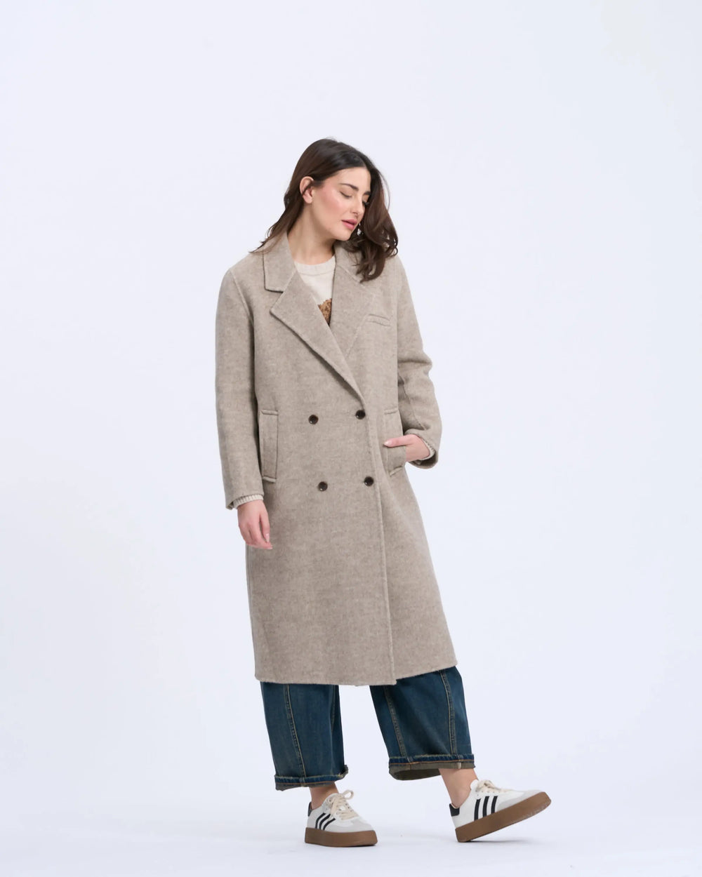 An image of a   1334D Long Wool Coat by  Mirra Masa