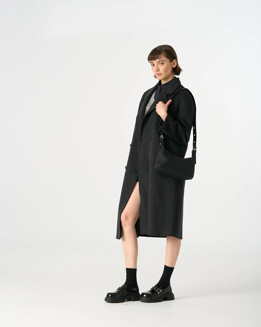 An image of a   1334D Long Wool Coat by  Mirra Masa