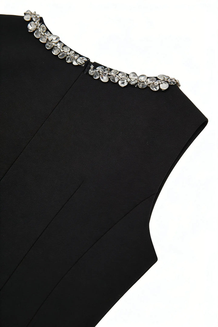 An image of a   13436 Embellished Neckline A-Line Dress by  Mirra Masa