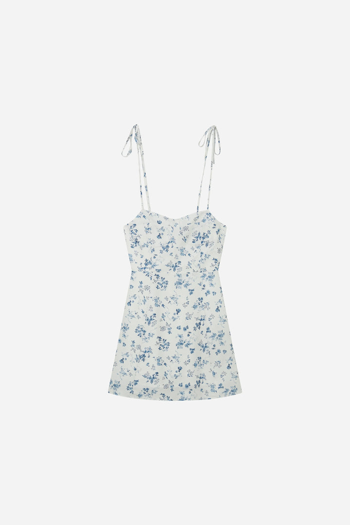 An image of a   13737 Floral Tie-Strap Mini Dress by  Mirra Masa