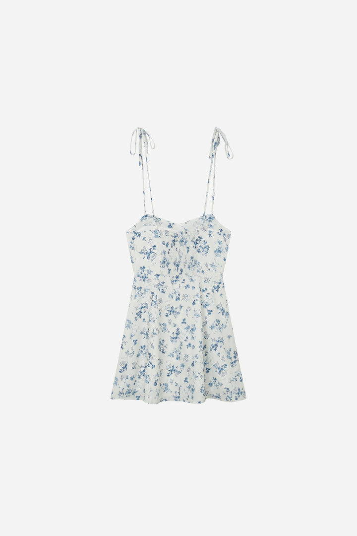 An image of a   13737 Floral Tie-Strap Mini Dress by  Mirra Masa
