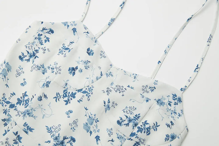 An image of a   13737 Floral Tie-Strap Mini Dress by  Mirra Masa