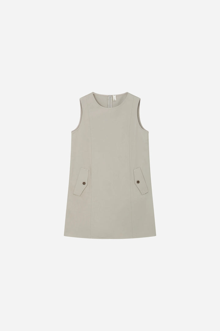 An image of a   13991 Sleeveless Pocket Shift Dress by  Mirra Masa