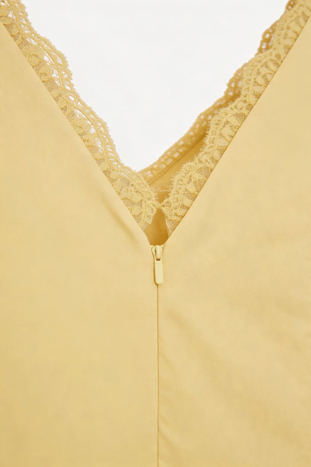 An image of a   13994 Lace-Trim V-Neck Midi Dress by  Mirra Masa