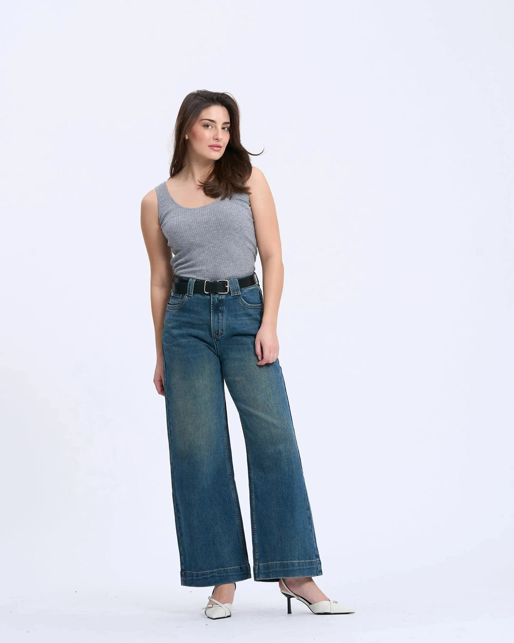An image of a   1414Q Wide Leg Jeans by  Mirra Masa