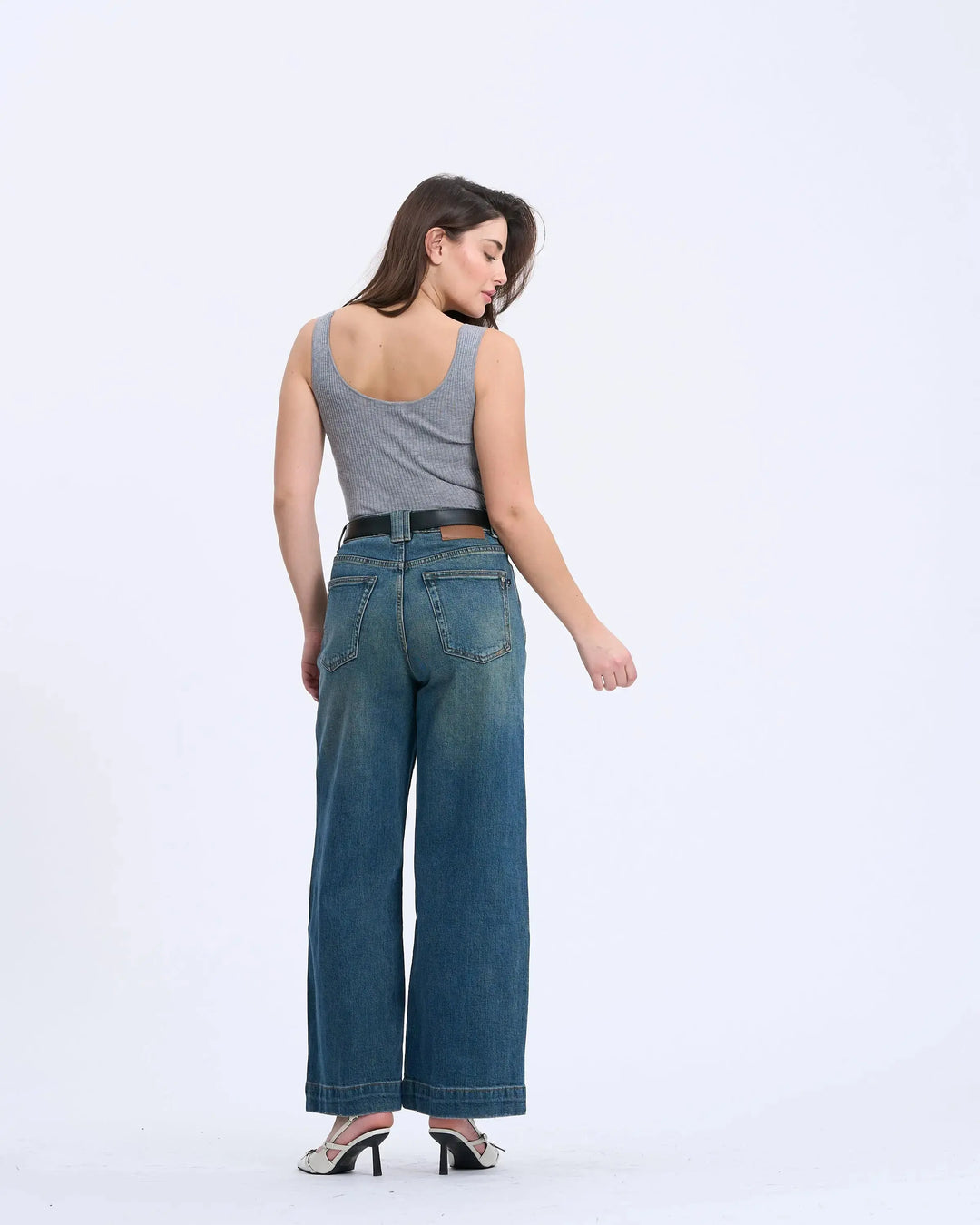 An image of a   1414Q Wide Leg Jeans by  Mirra Masa