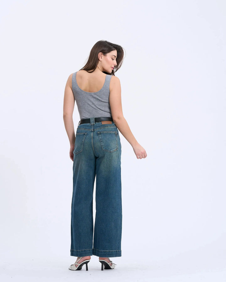 An image of a   1414Q Wide Leg Jeans by  Mirra Masa