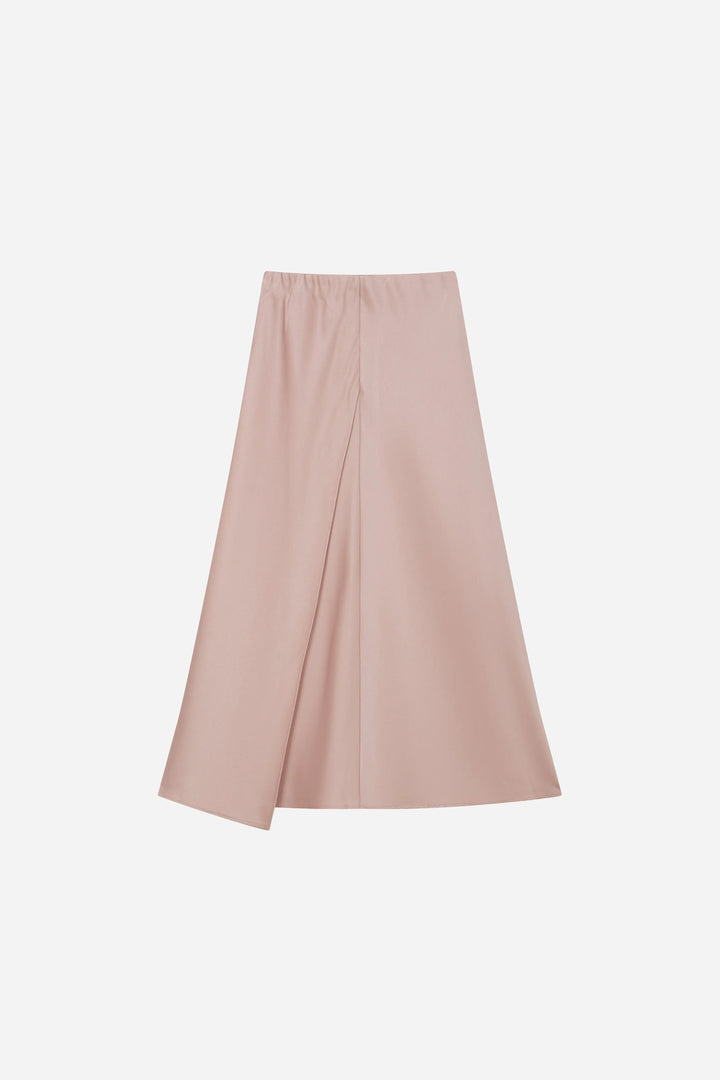 An image of a   16161 Satin Side Slit Skirt by  Mirra Masa