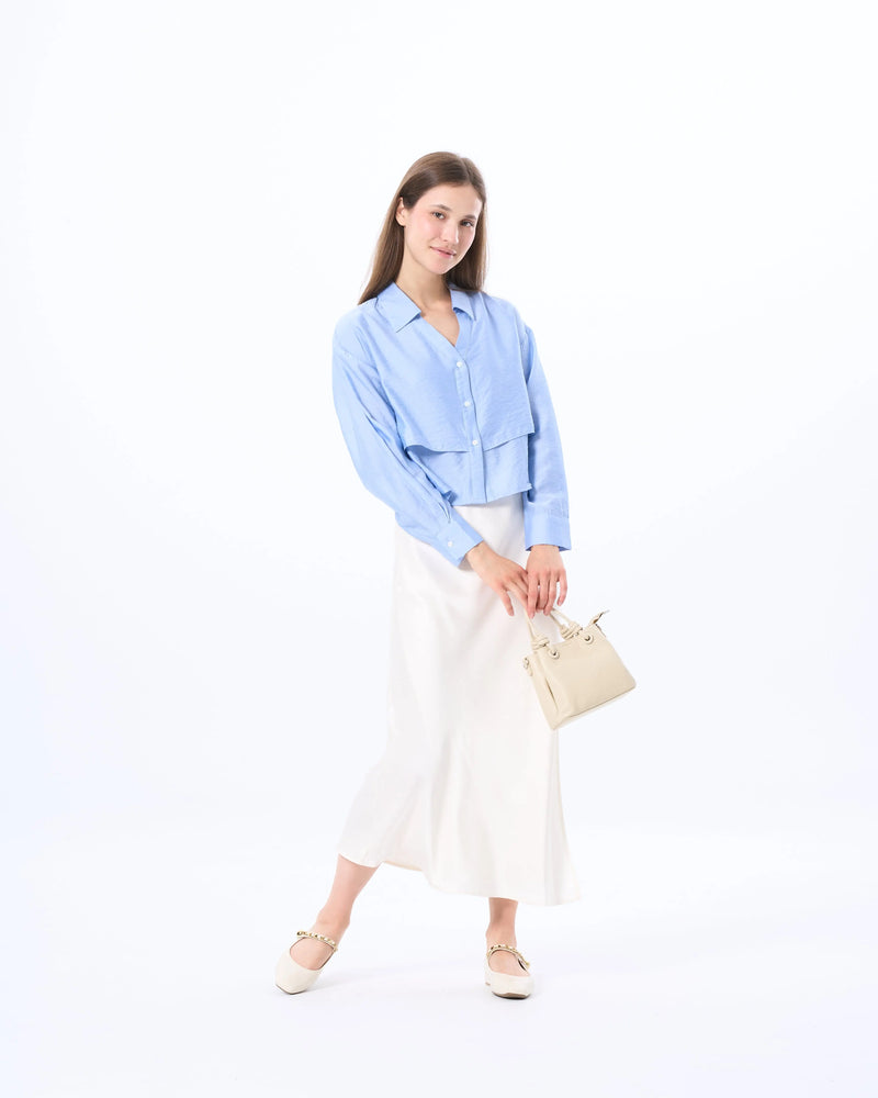 16161 Satin Side Slit Skirt