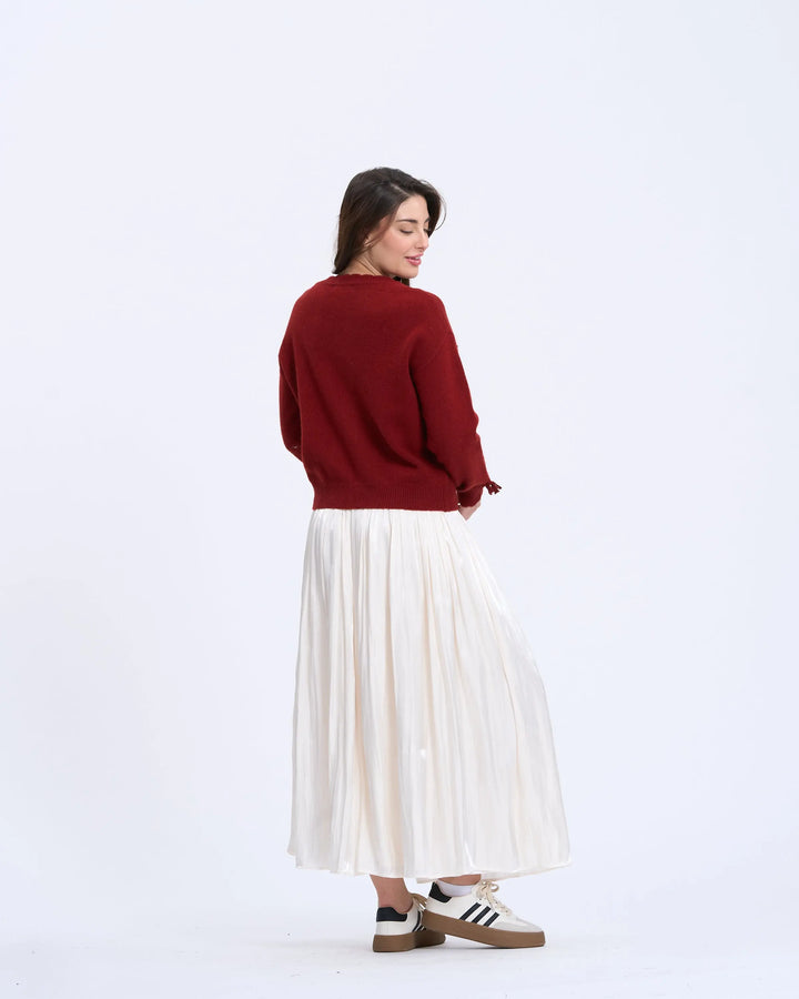 An image of a   16839 Silky Pleated Skirt by  Mirra Masa