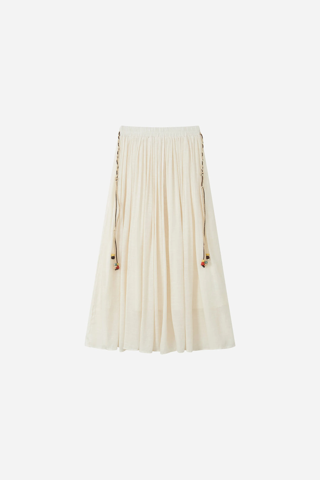 An image of a   20038OL Pleated Cotton Maxi Skirt by  Mirra Masa