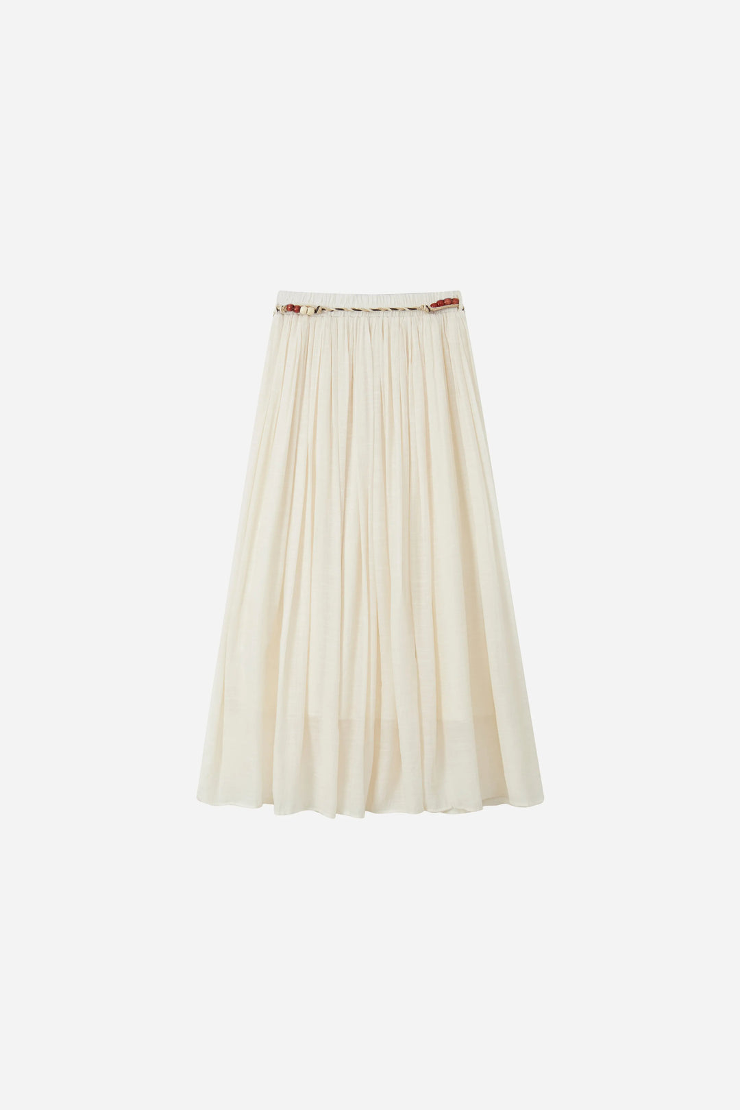 An image of a   20038OL Pleated Cotton Maxi Skirt by  Mirra Masa