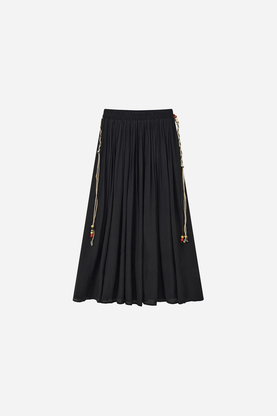 An image of a   20038OL Pleated Cotton Maxi Skirt by  Mirra Masa