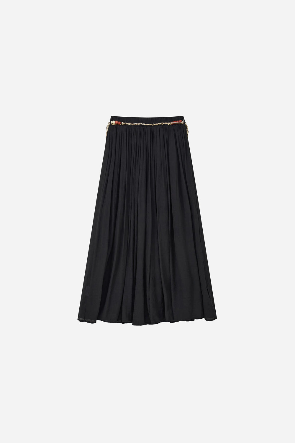 An image of a   20038OL Pleated Cotton Maxi Skirt by  Mirra Masa