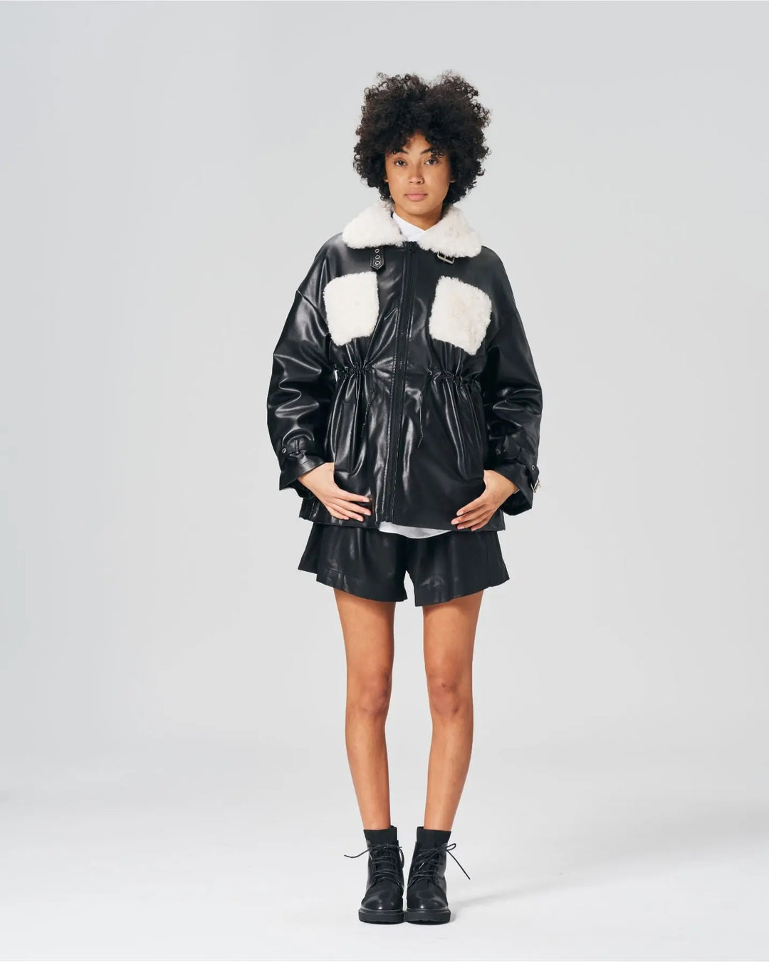 An image of a  Black / XLarge 203ZR3093 Vegan Jacket by  Mirra Masa