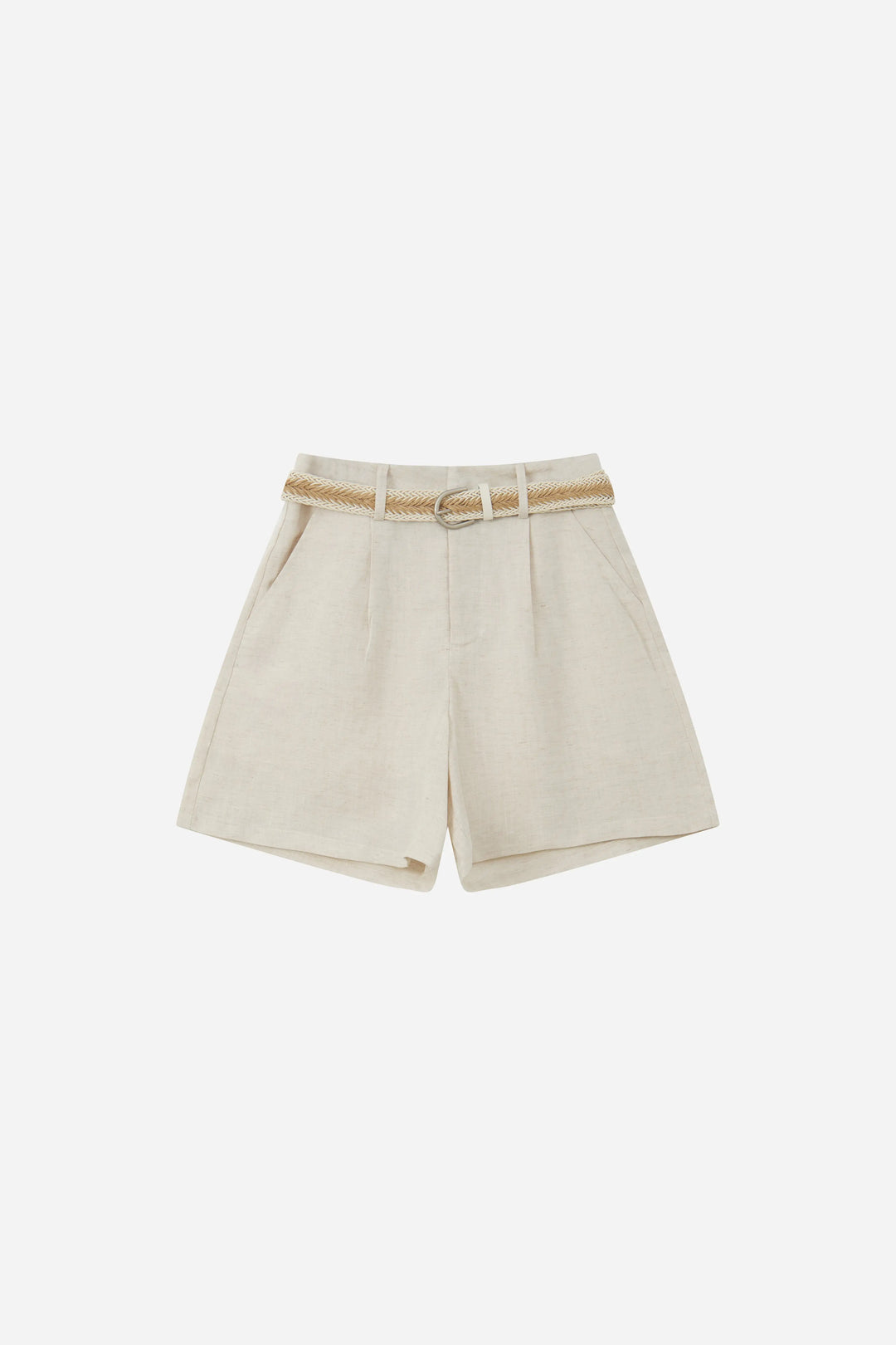 An image of a   20537 Belted Linen Shorts by  Mirra Masa