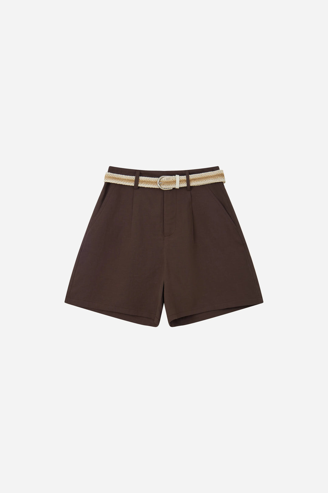 An image of a   20537 Belted Linen Shorts by  Mirra Masa