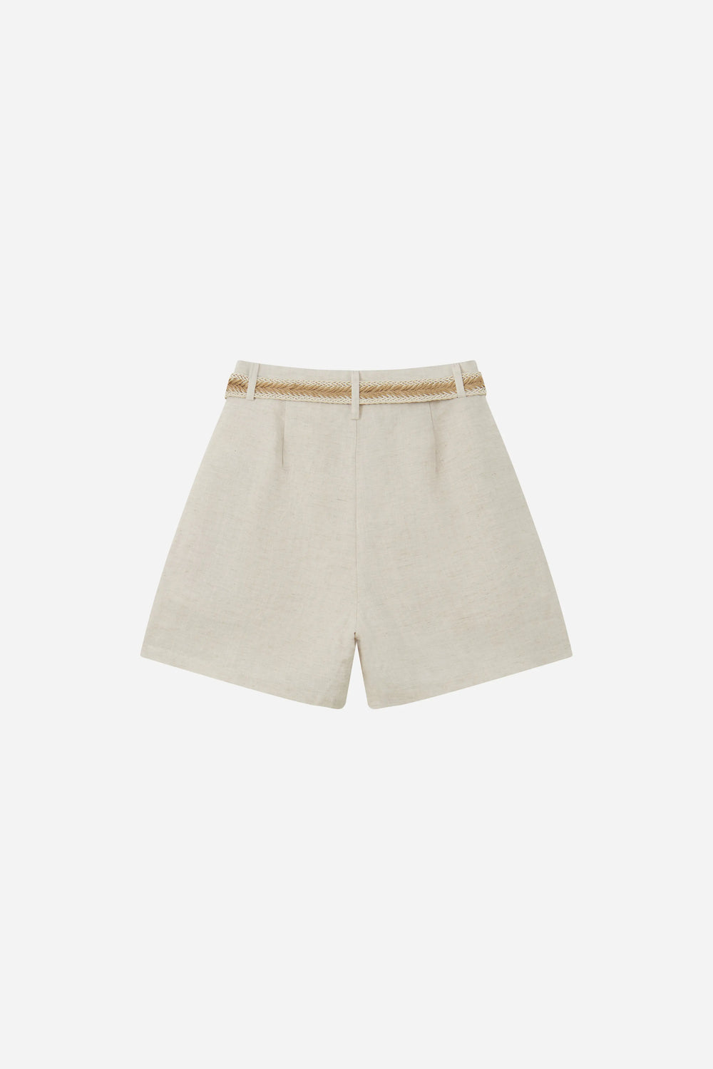 An image of a   20537 Belted Linen Shorts by  Mirra Masa