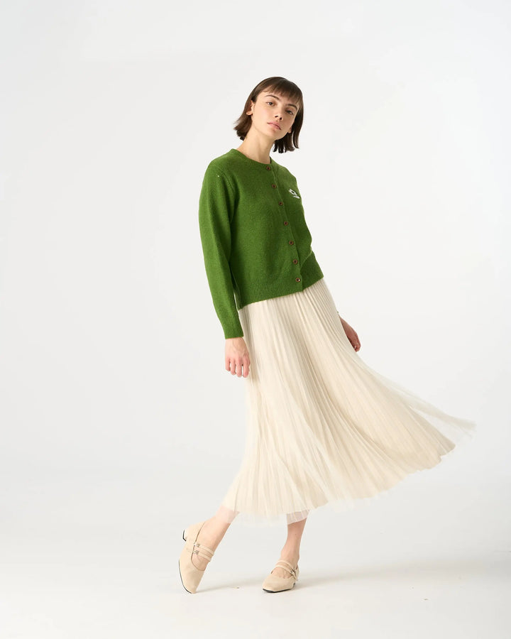 An image of a   205519 Inner-Glitter Pleated Skirt by  Mirra Masa