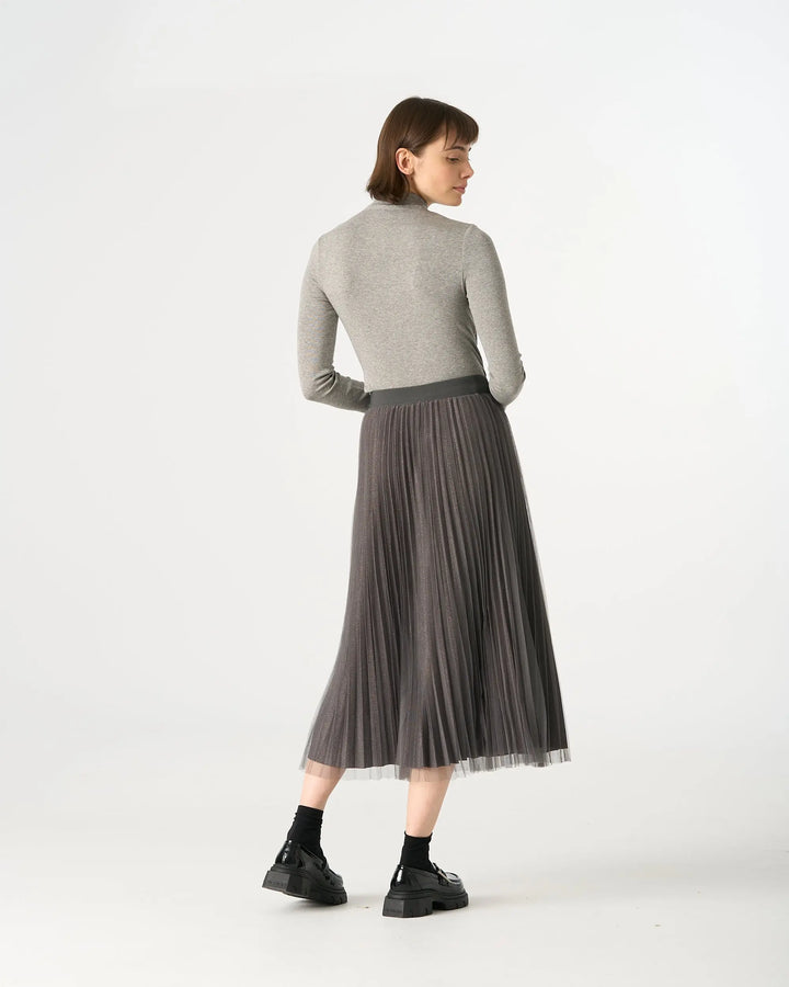 An image of a   205519 Inner-Glitter Pleated Skirt by  Mirra Masa
