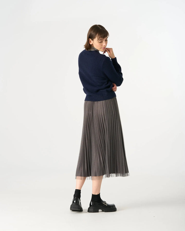 An image of a   205519 Inner-Glitter Pleated Skirt by  Mirra Masa