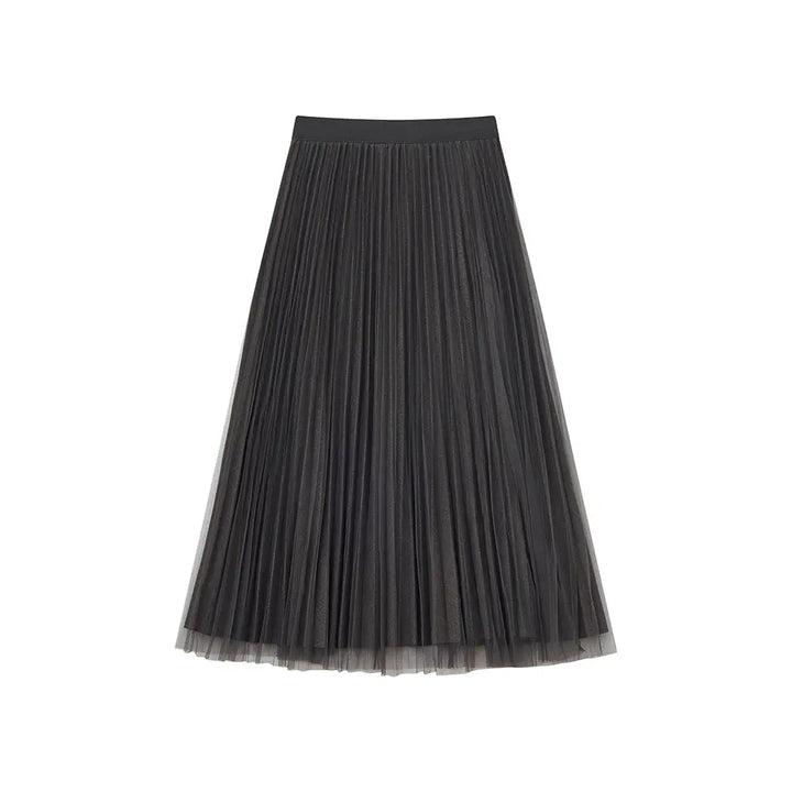 An image of a  Grey / onesize 205519 Reversible Pleated Skirt by  Mirra Masa