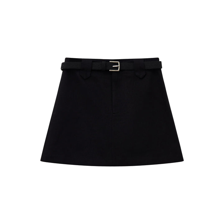 An image of a  Black / Extra Large 20621 A-Line Mini Skirt by  Mirra Masa