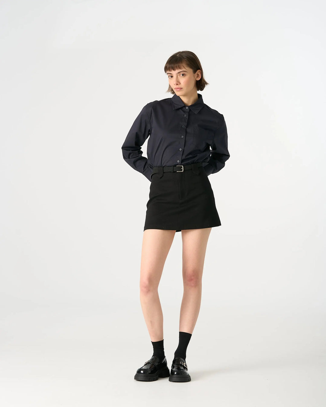 An image of a   20621 A-Line Mini Skirt by  Mirra Masa