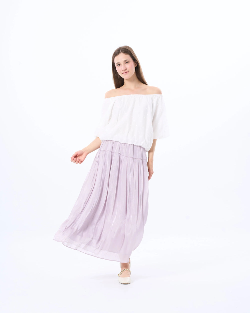 An image of a   20800 Shimmering Midi Skirt by  Mirra Masa